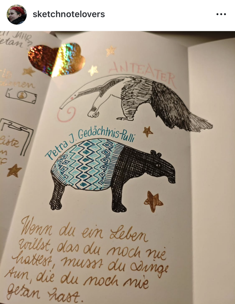 Insta Post von Tanja @sketchnotelovers